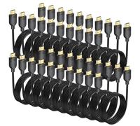 Lot de 20 câbles HDMI 2.0 blindés haute vitesse, 4K @ 60 Hz de 3 m | Prend en charge HDR, ARC, 3D, HDCP 2.2, compatible avec ordinateur, moniteur, Roku/Apple TV, PS5/4, Xbox, Switch, projecteur