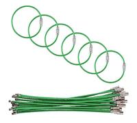 Lot de 20 câbles porte-clés en acier inoxydable-15 cm, fermeture à vis, pour clés, bagages, badges, DIY et étiquettes(vert)