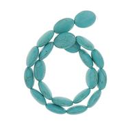 Lot de 20 cabochons ovales en turquoise naturelle de 15 x 7,5 mm, perles en pierre précieuse véritable pour la fabrication de bijoux, les loisirs créatifs, fil de 40 cm