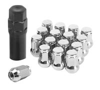 Lot de 20 cache-écrous de roue M12 x 1,5 Chrome Vis Capuchons Fermés Cône 60 ° Excellent Jeu d'écrous de roue en alliage Chrome Style original Universel pour voiture