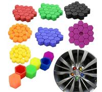 Lot de 20 cache-écrous hexagonaux en silicone de 19 mm de diamètre pour écrous de roue de voiture, protection contre la rouille et le climat (rouge)