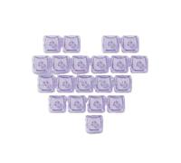 Lot de 20 cache-touches en forme de tête de chat transparent PBT pour clavier mécanique (Purple)