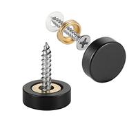 Lot de 20 cache-vis (construction en laiton massif), fixations à vis miroir, matériel publicitaire de signalisation, 1,9 cm de diamètre, noir