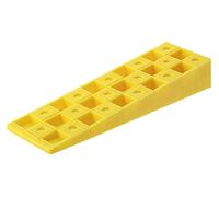 Lot de 20 cales de vitrage en plastique jaunes - Cales d'espacement à poser - Pour égaliser ou aligner - 150 x 45 x 25 mm - Charge maximale : 200 kg - Ferrures de construction GedoTec®