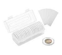 Lot de 20 Capsules en Plastique pour pièces de Monnaie avec 20 Joints de Protection et 1 boîte de Rangement pour Collection de pièces de 17/20,5/25/27/30/32/40/46 mm