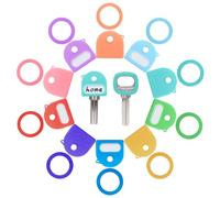 Lot de 20 capuchons de clé semi-circulaires et ronds, 2 styles, 10 couleurs, avec l'étiquette pour une identification facile des clés de porte de maison