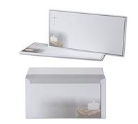 Lot de 20 cartes de condoléances - Avec enveloppe - Format DIN long - Motif : bougies sur bois vieilli - Sans fenêtre - Empathiques - Pour les messages de remerciements