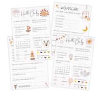 Lot de 20 cartes de fête prénatale à remplir pour révélation de genre - Jeux de fête prénatale pour garçons et filles (2 styles) - Cartes de jeu de devinettes - Imprimées des deux côtés - Allemand