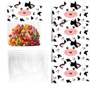 Lot de 20 cartes d'en-tête à sceller avec impression vache noire et blanche, 11,5 x 10 cm - Pour fête d'anniversaire, fête prénatale et célébrations sur le thème de la ferme