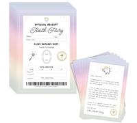 Lot de 20 cartes double face A6 - Fée des dents pour enfants - Reçu officiel et lettre de la fée des dents - Souvenir amusant et magique - Coloré