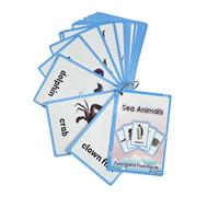 Lot de 20 cartes flash Marine Life 11 x 8 cm Sea Creature Kid pour apprentissage précoce Langue Aide à l'enseignement Salle de classe Aide à l'enseignement