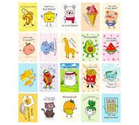 Lot de 20 cartes postales amusantes avec motifs de dessin animé - Motifs amusants et mignons - Accessoire de fête pour la famille, les amis, les, les étudiants et les enseignants