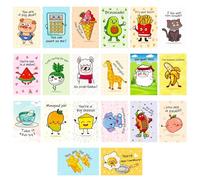 Lot de 20 cartes postales de dessin animé pour - Cartes de vœux amusantes avec personnages expressifs - Cartes d'écriture créatives pour et filles - Cartes de communication émotionnelles