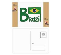 Lot de 20 cartes postales de remerciement Motif drapeau national du Brésil Vert