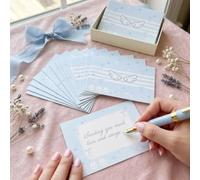 Lot de 20 cartes postales en forme d'aile d'ange, bleu clair, cartes de vœux vierges pour cadeau, message, voyage, marque-page, bricolage, 7 cm x 10 cm