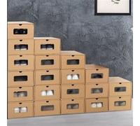 IDMarket Boîtes de rangement pour chaussures – Lot de 20 avec tiroir – Marron