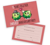 Lot de 20 cartons d'invitation pour 55e anniversaire de mariage pour amis famille A6 avec enveloppes pliantes