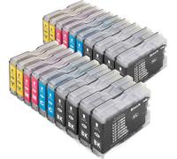 Lot de 20 cartouches d'encre LC1000 LC970 LC1000BK LC1000Y LC1000C LC1000M LC970BK LC970Y LC970C LC970M (non originales)