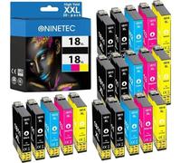 Lot de 20 Cartouches d'encre NINETEC 18XL Multipack pour Epson Expression Home XP