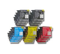 Lot de 20 cartouches d'encre pour imprimante Brother DCP-145C, DCP-163C, DCP-165C, DCP-167C, DCP-185C. Remplace: C980, LC985, LC1100.