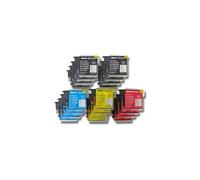 Lot de 20 cartouches d'encre pour imprimante MFC-5490CN, MFC-5890CN, MFC-5895CW, MFC-6490CW. Remplace: LC980, LC985, LC1100.