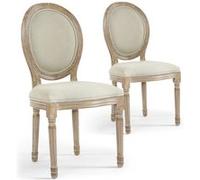Menzzo 24501KSF25002LOT20 Lot de 20 Chaises, Bois Clair/Beige