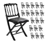 Lot de 20 chaises pliantes NAPOLEON III noir - Oviala