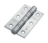 Lot de 20 charnières à roulement à billes pour porte coupe-feu classe 7 en chrome satiné Eclipse 76 x 51mm