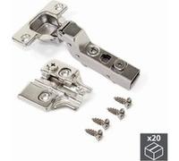 Charnière invisible 100° + embase à visser - par 20 - rentrant - X91N EMUCA