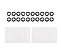 Lot de 20 charnières de porte de garage silencieuses de 80 mm avec manchons en polypropylène et métal pour un entretien durable de la porte