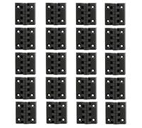 Lot de 20 charnières de porte de placard en plastique renforcé - 40 mm x 40 mm - Noir