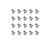 Emuca Lot de 20 charnières droites X91N – embases à visser, Hauteur 0, Acier, Titane