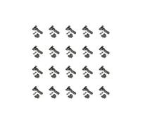 Lot de 20 charnières super coudées X91 à fermeture amortie avec embases à visser, Hauteur 0, Acier, Titane