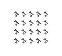 Emuca - Kit charnière coudée pour montage rentrant X91 avec fermeture amortie et embase Eurovis, Ouverture 105º, Titane, Acier, 20 ut.