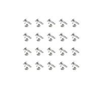 Lot de 20 charnières X92 ouverture de 105 degrés avec fermeture amortie et embases de montage mixtes, Diamètre 5x9.5mm, Hauteur 0, Acier, Nickel
