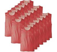 Lot de 20 Chasuble rouge ajourée simple de taille XSmall gilet d'entrainement XS