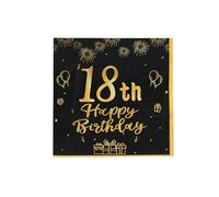 Lot de 20 cheers à années Cocktail serviettes-noir et or de fête d'anniversaire serviettes, 7x7 pouces boissons serviettes pour anniversaire et jalon célébrations