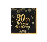 Lot de 20 cheers à années Cocktail serviettes-noir et or de fête d'anniversaire serviettes, 7x7 pouces boissons serviettes pour anniversaire et jalon célébrations