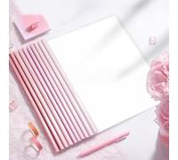 Lot de 20 chemises à pince A4 pour relieur thermique, largeur du dos 10 mm, couverture transparente A4, classeur de candidature pour bureau, école, fichiers, documents (Rose)