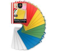 Lot De 20 Chemises A4-5 Couleurs-Farde Plastique Pour L'école,Les Études Et Le Bureau-Chemises A4 Scolaires-Classeurs Farde A4-Lot De Farde Chemise Plastique A4