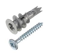 Lot de 20 chevilles d'ancrage en métal pour plaque de plâtre avec vis Driva pour plaque de plâtre - Fixations murales - Vis Thread Lock