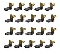 Lot de 20 chevilles de support d'étagère en forme de L de 6 mm pour meubles de cuisine, livres, étagères, bronze