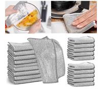 Lot de 20 chiffons de vaisselle multifonctionnels anti-rayures pour vaisselle humide et sèche