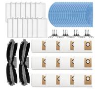 Lot de 20 chiffons en microfibre pour Ecovacs Y1 Pro Plus | Ensemble de 58 pièces, brosse principale, brosses latérales, filtres, lingettes, sac à poussière, installation facile