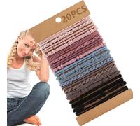 Lot de 20 chouchous pour queue de cheval - Élastiques sans danger - Pour queue de cheval et - Pour femmes et filles - Pour le yoga, le travail, la randonnée, les voyages, la cuisine, la vie