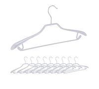Lot de 20 cintres de Costume - Larges Bretelles - Caoutchouc antidérapant - pour Costume - Barre de Pantalon - Crochets - Gris Clair