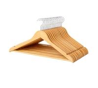 Lot de 20 Cintres en Bois Naturel avec Crochet Pivotant, 45 cm