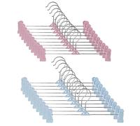 Lot de 20 Cintres en Métal de 27,5 cm pour éviter Les Rayures, 2 Couleurs ABS pour Pantalons, Shorts, Jupes, Chaussettes, Sous-vêtements (Bleu + Rose)