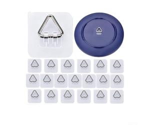 Lot de 20 cintres muraux invisibles 57 mm sans dommage pour invisible | Pour une transparence cristalline, se marie avec n'importe quel mur, maintient les plaques en toute sécurité