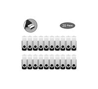 Lot de 20 Clé USB 1 Go Memory Stick USB 2.0 Flash Drive Noir Pen Drive Métal Pivotant